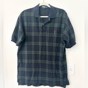 Vintage Polo Ralph Lauren Blackwatch Plaid Polo Shirt  L